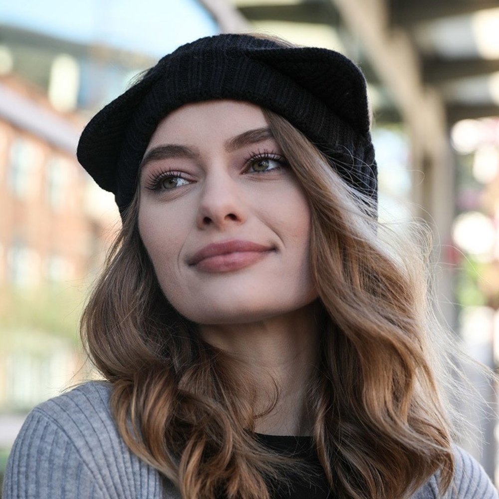 Animal Ear Crochet Headband - Black